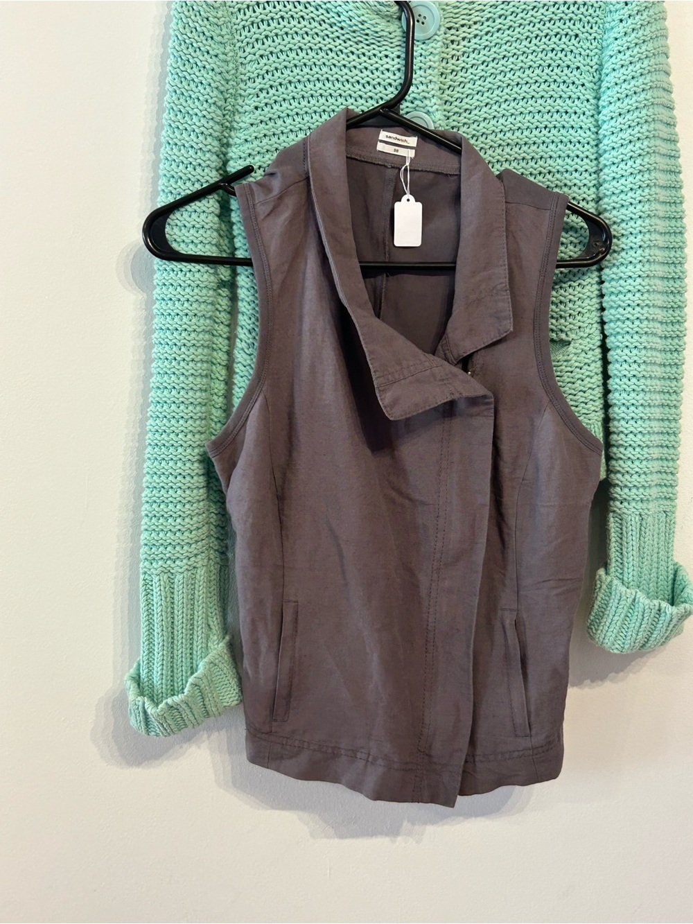 Sandro Grey Sleeveless Utility Vest